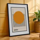 Bauhaus Geometrik Soyutlama Siyah Çerçeveli 3lü Ahşap Tablo Seti
