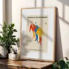 Bauhaus Figür Leopar Sanatı Doğal Ahşap Çerçeveli 3lü Tablo Seti