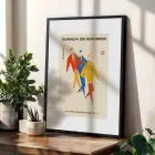 Bauhaus Figür Leopar Sanatı Siyah Çerçeveli 3lü Ahşap Tablo Seti