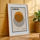 Bauhaus Geometrik Formlar Doğal Ahşap Çerçeveli 3lü Tablo Seti