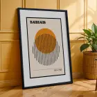 Bauhaus Geometrik Formlar Siyah Çerçeveli 3lü Ahşap Tablo Seti
