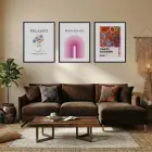 Modern Sanat Akımları Seti Siyah Çerçeveli 3lü Ahşap Tablo Seti