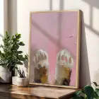 Canlı Patiler Kent Sanatı Doğal Ahşap Çerçeveli 3lü Tablo Seti