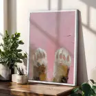 Canlı Patiler Kent Sanatı Beyaz Çerçeveli 3lü Ahşap Tablo Seti