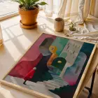 Retro Pastel Ufuklar Doğal Ahşap Çerçeveli 3lü Tablo Seti
