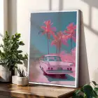 Retro Pastel Ufuklar Beyaz Çerçeveli 3lü Ahşap Tablo Seti
