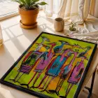 Vibrante Pop Art Kuş ve Hayvanlar Siyah Çerçeveli 3lü Ahşap Tablo Seti