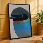 Vibrante Pop Art Kuş ve Hayvanlar Siyah Çerçeveli 3lü Ahşap Tablo Seti