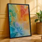 Dinamik Soyut Sanat Üçlüsü Siyah Çerçeveli 3lü Ahşap Tablo Seti