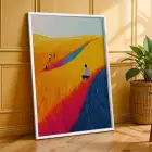 Canlı Renklerle Sanat Üçlemesi Beyaz Çerçeveli 3lü Ahşap Tablo Seti