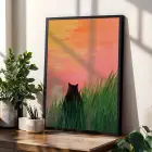 Canlı Renklerle Sanat Üçlemesi Siyah Çerçeveli 3lü Ahşap Tablo Seti