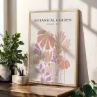 Pastel Botanik Çiçek Pazarı Doğal Ahşap Çerçeveli 3lü Tablo Seti