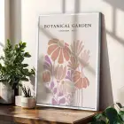 Pastel Botanik Çiçek Pazarı Beyaz Çerçeveli 3lü Ahşap Tablo Seti