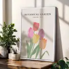 Pastel Botanik Çiçek Koleksiyonu Beyaz Çerçeveli 3lü Ahşap Tablo Seti