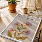 Pastel Botanik Rüyası Beyaz Çerçeveli 3lü Ahşap Tablo Seti