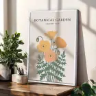 Canlı Pastel Çiçek Bahçesi Beyaz Çerçeveli 3lü Ahşap Tablo Seti