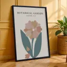 Pastel Çiçek Bahçesi Siyah Çerçeveli 3lü Ahşap Tablo Seti