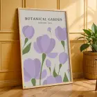 Botanik Bahçe Pastel Çiçekler Doğal Ahşap Çerçeveli 3lü Tablo Seti