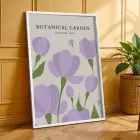 Botanik Bahçe Pastel Çiçekler Beyaz Çerçeveli 3lü Ahşap Tablo Seti