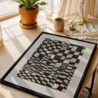 Soyut Figürler Geometrik Denge Siyah Çerçeveli 3lü Ahşap Tablo Seti
