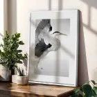 Kuş Motifi Soyut Kompozisyon Beyaz Çerçeveli 3lü Ahşap Tablo Seti