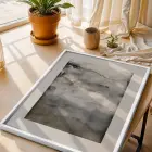 Kuş Motifi Soyut Kompozisyon Beyaz Çerçeveli 3lü Ahşap Tablo Seti