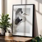 Kuş Motifi Soyut Kompozisyon Siyah Çerçeveli 3lü Ahşap Tablo Seti