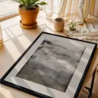 Kuş Motifi Soyut Kompozisyon Siyah Çerçeveli 3lü Ahşap Tablo Seti