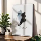 Karahindiba Ruhu Soyut Üçlü Beyaz Çerçeveli 3lü Ahşap Tablo Seti