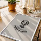 Karahindiba Ruhu Soyut Üçlü Beyaz Çerçeveli 3lü Ahşap Tablo Seti