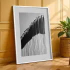 Monokrom Akışkan Soyut Sanat Beyaz Çerçeveli 3lü Ahşap Tablo Seti