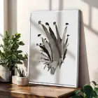 Monokrom Soyut Kalabalık Beyaz Çerçeveli 3lü Ahşap Tablo Seti