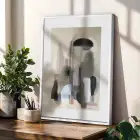 Uzak Doğu Kurbağalı Soyut Tablo Beyaz Çerçeveli 3lü Ahşap Tablo Seti
