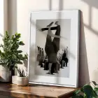 Monokrom İnsan Formları Beyaz Çerçeveli 3lü Ahşap Tablo Seti