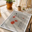 Kırık Figür Kızıl Dal Yolu Beyaz Çerçeveli 3lü Ahşap Tablo Seti