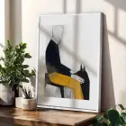 Minimalist Figürler ve Geometrik Uyum Beyaz Çerçeveli 3lü Ahşap Tablo Seti