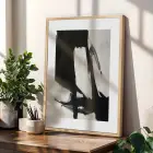Monokrom Soyut ve Figür Doğal Ahşap Çerçeveli 3lü Tablo Seti