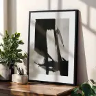 Monokrom Soyut ve Figür Siyah Çerçeveli 3lü Ahşap Tablo Seti