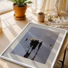 Modern Soyut Çiçek ve Silüetler Beyaz Çerçeveli 3lü Ahşap Tablo Seti