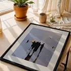 Modern Soyut Çiçek ve Silüetler Siyah Çerçeveli 3lü Ahşap Tablo Seti