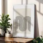 Soyut Nötr Tonlar Sanat Seti Beyaz Çerçeveli 3lü Ahşap Tablo Seti
