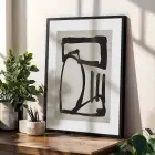 Siyah Beyaz Minimalist Çizgiler Siyah Çerçeveli 3lü Ahşap Tablo Seti