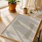 Minimalist Dalgalar ve Soyut Harmoni Doğal Ahşap Çerçeveli 3lü Tablo Seti