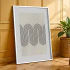 Minimalist Dalgalar ve Soyut Harmoni Beyaz Çerçeveli 3lü Ahşap Tablo Seti