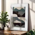 Organik Soyut Geçişler Beyaz Çerçeveli 3lü Ahşap Tablo Seti