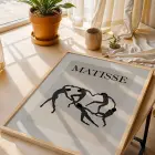 Matisse Esintili Sahil ve Botanik Doğal Ahşap Çerçeveli 3lü Tablo Seti