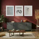 Matisse Esintili Sahil ve Botanik Beyaz Çerçeveli 3lü Ahşap Tablo Seti