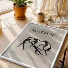 Matisse Esintili Sahil ve Botanik Beyaz Çerçeveli 3lü Ahşap Tablo Seti