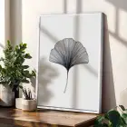 Ginkgo Soyut Çizgi Seti Beyaz Çerçeveli 3lü Ahşap Tablo Seti