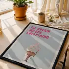 Plaj Esintili Pastel Sözler Siyah Çerçeveli 3lü Ahşap Tablo Seti